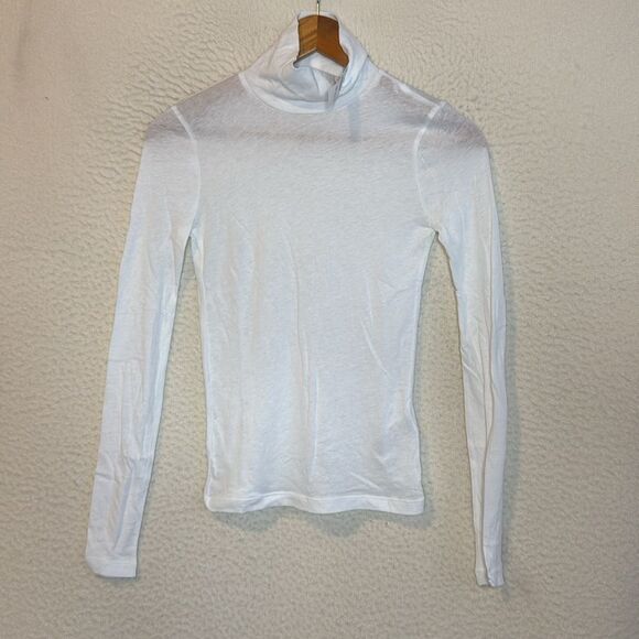 J Crew Tissue crepe turtleneck‎ Womens XXS White - Picture 1 of 11